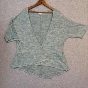 LuLaRoe Women's Light Blue Teal Half Sleeve Cardigan Small Open‎ Front Sweater
